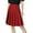 Red, variant on LADIGASU Women's Solid Color Pleated Belt Pants High Waisted Skirt