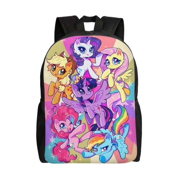 Cartoon My Cute Lit-tle Po-n-y Backpacks Large Capacity Shoulders Daypack Unisex Casual Rucksack Student Outdoor Travel Bookbag