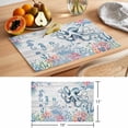 thumbnail image 6 of Coastal Octopus Placemats Set of 8 Beach Nautical Ocean Coral Seahorse Vintage Place Mats Indoor Wipeable Table Mats Washable Dining Table Placemats for Kitchen Holiday Party Home Decor 13x19 Inch, 6 of 9