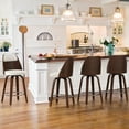thumbnail image 5 of 26'' Swivel Counter Height Bar Stool with Backs Mid Century Bar Stools for Kitchen Island, White, 5 of 7