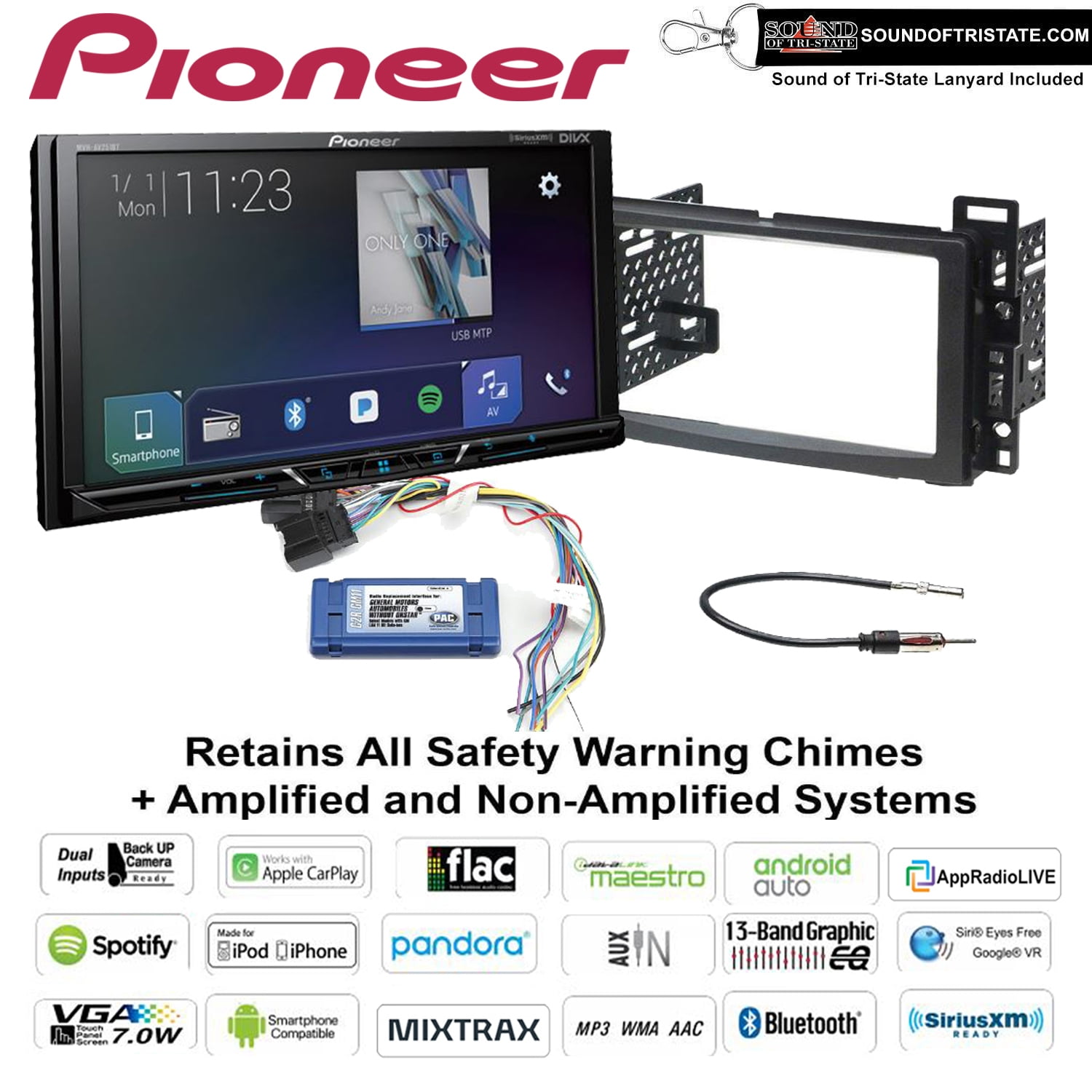 Pioneer MVHAV251BT Digital Media Receiver kit fits 0611 Chevy HHR 08