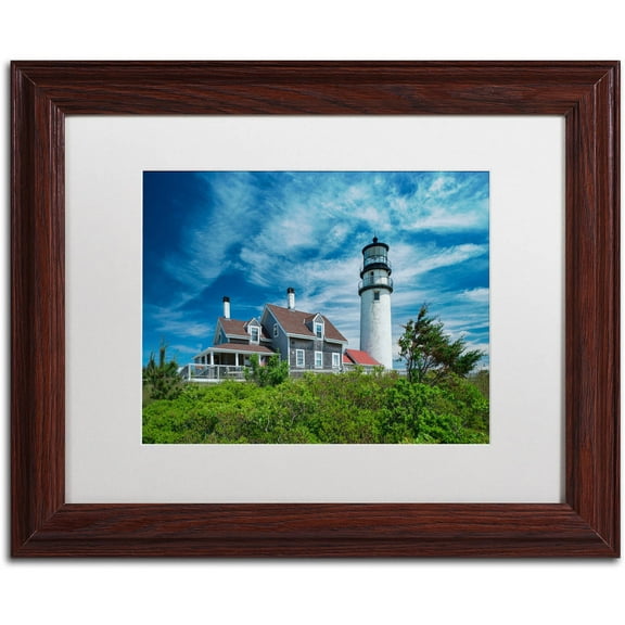 Trademark Fine Art "Cape Cod Light" Canvas Art by Michael Blanchette Photography White Matte, Wood Frame
