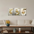 thumbnail image 2 of ZHONGYUTONG 3 Piece Wine Wall Art for Kitchen Gold Wine Pictures Dining Room Canvas Print Modern Artwork for Pub Bar Decor Framed (11.00" x 14.00" x 3PCS), 2 of 5