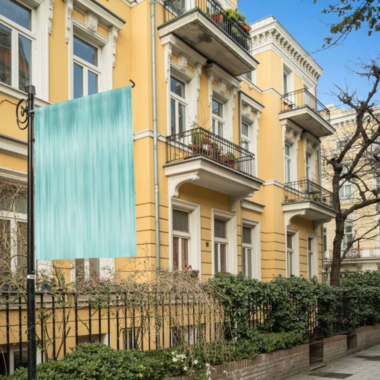 Turquoise Ombre Striped House Flag 28 x 40 Inches, Modern Abstract Art Weather Proof Outdoor Patio Flags Double Sided Small House Decoration for Yard Lawn Outside Home