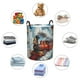 thumbnail image 4 of Balery Red Train Hot Air Balloon Cesta de ropa redonda con asas, impermeable, independiente, para ropa, juguetes, dormitorio y familia-Small, 4 of 6