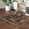 thumbnail image 5 of Rugs.com Saturn Collection Rug – 5 Ft Square Black Medium Rug Perfect For Living Rooms, Kitchens, Entryways, 5 of 7