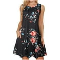 thumbnail image 2 of Débardeurs pour Femmes Athletic Works Mode Femmes Sans Manches Col Rond Été Confortable Imprimé Poches Robe Décontractée Ample, 2 of 9