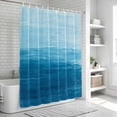 thumbnail image 5 of Polyester Fabric Sky Blue Ombre Shower Curtain, Modern Abstract Art Ocean Oil Painting Waterproof Bathtub Curtain Bathroom Decor Set with Hooks 72 x 72 Inches, 5 of 6