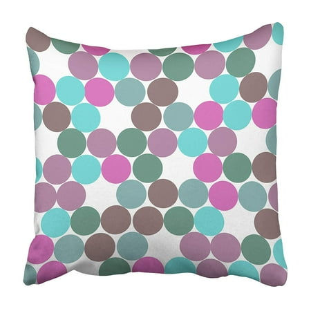 - ARHOME Blue Announcement Dot Pattern Teal Purple Green Aqua Baby Birthday Border Bright Pillowcase 20x20 inch