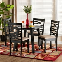Baxton Studio Ruby Modern Beige Fabric and Dark Brown Finished Wood 5-Piece Dining Set