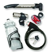 Zefal 6-Piece Bike Accessories Starter Pack 2.0 (Pump, Lock, Light Set, Water Bottle + Cage)