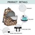 thumbnail image 4 of Brown and Beige Leopard Print Backpack for School, Cute School Bag with Adjustable Shoulder Straps and Padded Back, 13.4"x11"x4.7", 4 of 5