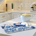 thumbnail image 6 of Blue Flowers Hibiscus Dish Drying Mat Microfiber Kitchen Pad Large Counter Absorbent Dish Mats Drainer Rack 18"x24", 6 of 7