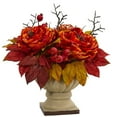 thumbnail image 1 of Nearly Natural 4174 15 in. Peony & Sedum Artificial Arrangement, 1 of 2