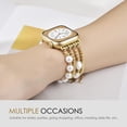 thumbnail image 3 of Pulsera AIRSPO dorada con cuentas, banda elástica para Apple Watch de 40 mm, 3 of 8