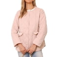 thumbnail image 1 of Chaquetas acolchadas de botón INSPIRE CHIC para mujeres, chaqueta ligera de plumas, abrigo casual de moda de invierno con bolsillos, XS gris rosa, 1 of 6
