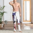 thumbnail image 2 of Logiee Patriotic Skull Art Print Pajama Pants for Men,Men’s Pajama Bottoms,Mens PJ Pants with Pockets & Button Fly-Small, 2 of 6