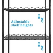 Lowestbest 5 Tier Wire Shelving, Metal Storage Shelves, Heavy Duty Adjustable Shelf Standing Kitchen Rack, Black (21.25 x 11.42 x 59.06)