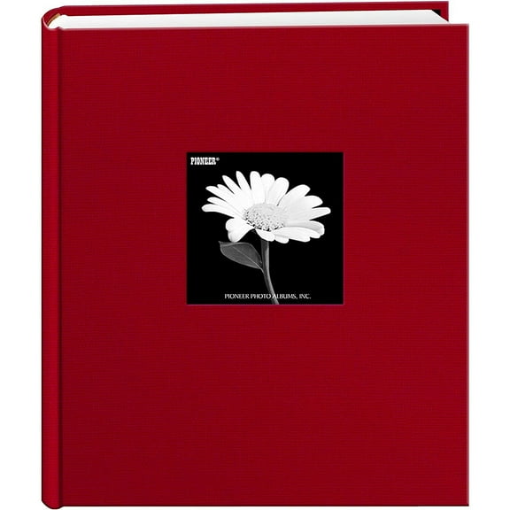 Pioneer 200 Pocket Fabric Frame Cover 5-Inch by 7-Inch Photo Album, Apple Red