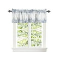 thumbnail image 2 of Kitchen Cafe Valance Curtain for Small Windows,Pastoral Watercolor Blue Leaves Rod Pocket Short Valances Rustic Botanical Plant Window Treatment Panel for Living Room/Bedroom/Bathroom,54x18in, 2 of 9