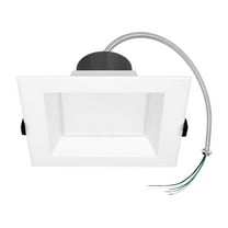 Maxxima 6 in. Recessed Commercial LED Square Downlight, Selectable Color Temperature / Wattage, up to 1850 Lumens