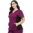 thumbnail image 4 of Cherokee Workwear Revolution Women's Scrubs Top V-Neck Knit Panel WW2875, 4 of 5