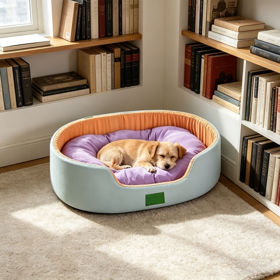 Small Dog Bed, All-Season Washable Cozy Pet Mat for Cats and Puppies, 12 x 16 Inches, Multicolor
