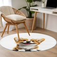 thumbnail image 5 of Watercolor Cute Puppy Round Area&nbsp;Rug 3ft Modern Cartoon Animal Non-Slip&nbsp;Washable Circle Rugs Soft Felt Indoor Floor Mat for Bedroom Kitchen Living Room Bathroom, 5 of 9