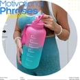 thumbnail image 2 of 64oz Leakproof BPA Free Drinking Water Bottle with Time Marker for Fitness Camping and Outdoor Enthusiasts pink/green, 2 of 6