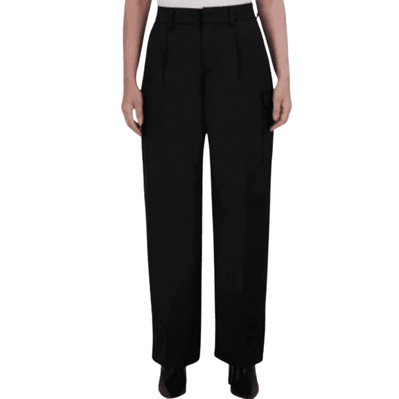 DKNY Womens Cargo Pants Satin Pockets, Black, 4