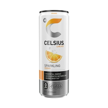 CELSIUS Sparkling Orange, Functional Energy Drink 12 fl oz Single Can