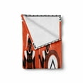 thumbnail image 2 of Retro Soft Flannel Fleece Throw Blanket, Historical in Greece Theme Cultures, Cozy Plush for Indoor and Outdoor Use, 50" x 60", Orange Black White, by Ambesonne, 2 of 6