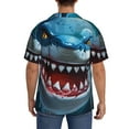 thumbnail image 3 of Pofeuu Cartoon Cute Shark Print Mens Casual Short Sleeve Shirts Beach Summer Spread Collar Pocket Tops Men's Casual Short-sleeved Shirt-XX-Large, 3 of 5