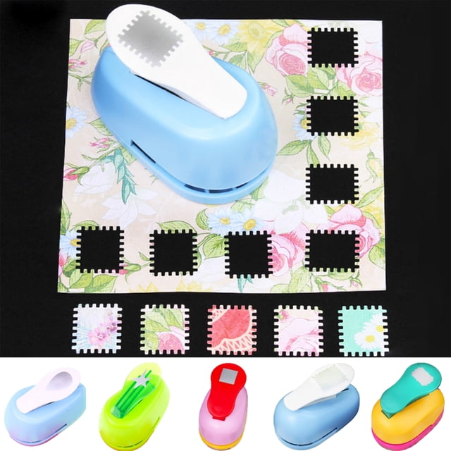 Postage Stamp Puncher for Paper Crafts Rectangular Stamp Decorative Shapes Punch Lever Action Craft Paper Punch for Scrapbooking Card Making DIY Gift Tags