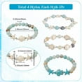 thumbnail image 2 of 1 Box 4 Styles Summer Bracelets Set Beach Bracelet Sets Mixed Gem Stones Blue White Boho Ocean Beach Sea Turtles Tortoise Sea Star Jewelry for Women Trendy 2025 Fashion Party Gifts Favor diy, 2 of 7