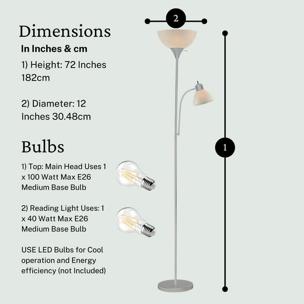 Floor lamp with 2024 side reading light