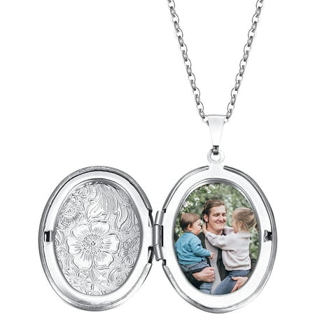 FanQuan Personalized Locket Necklace for Women That Holds Pictures ...