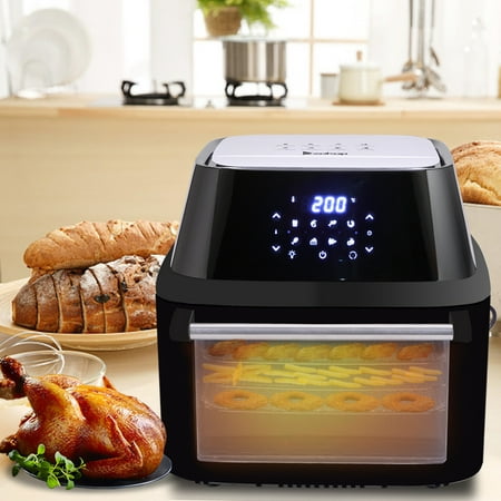 Air Fryers Oven on Sale, 16.91-Quart Electric Fryer with 8-in-1 LED Digital, 1800W Air Fryers Oven w/Dehydrator & Rotisserie, 8 Accessories, Upgraded Touch Screen, for Cook, Fry, Grill, Bake, (Best Way To Fry A Turkey)