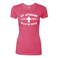 thumbnail image 2 of My Lifeguard Walks on Water Jesus Christ Bible | Womens Inspirational/Christian Slim Fit Junior Tee, Hot Pink, 2XL, 2 of 3