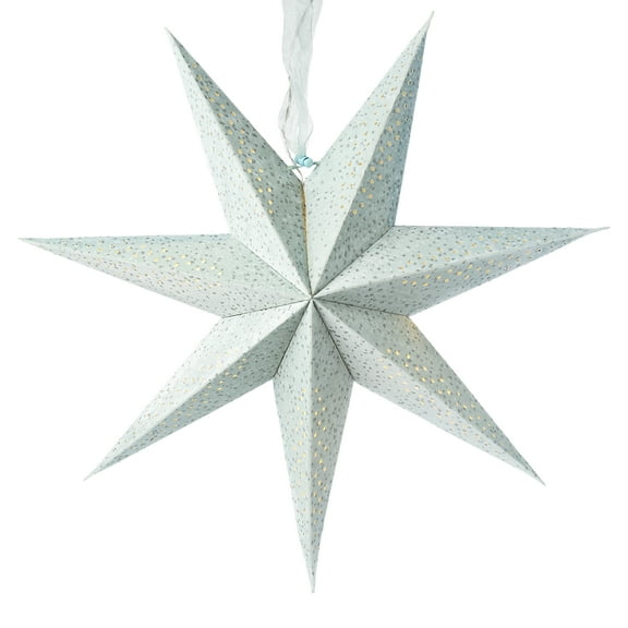 Light-Up Blue Battery-Operated Flocked Star Christmas Hanging Decoration, 17", by Holiday Time