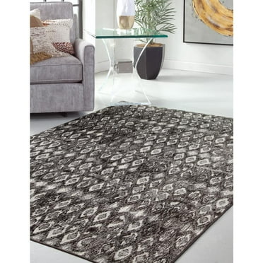 Abacasa Sonoma Mabel Charcoal-Gray-and Ivory 8x11 Area Rug