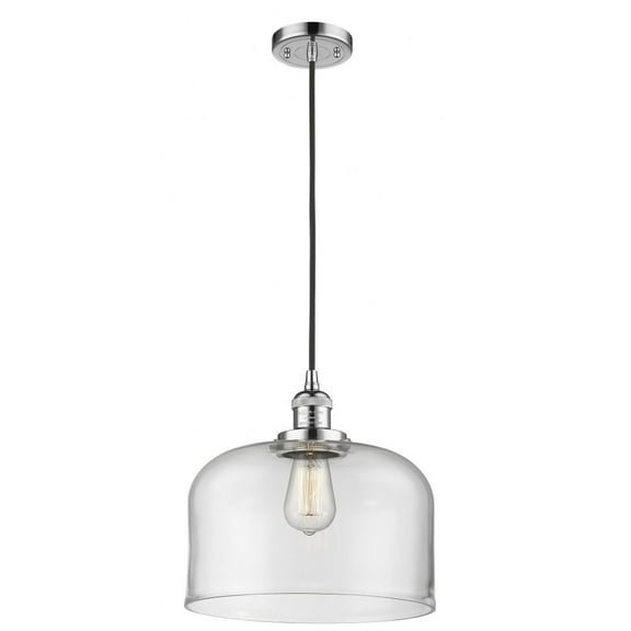 Innovations Lighting  Franklin Restoration Bell - 1 Light 12" Cord Hung Mini Pendant Clear/Polished Chrome