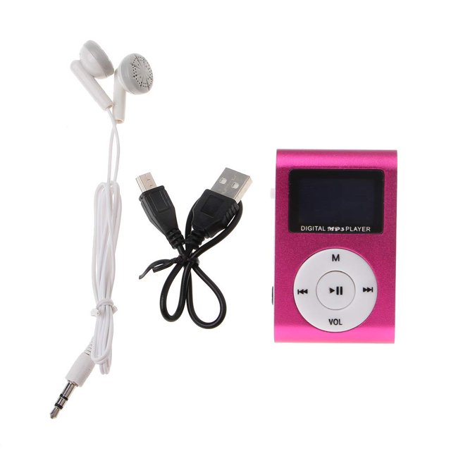 Reproductor MP3 RTYUBV MX-801 Mini USB con clip metálico, pantalla LCD