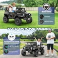 thumbnail image 6 of VIBESPARK 24V 2-Seater XL Ride on Toys with Remote Control for Toddlers, 7AH Battery Powered Ride on Electric Truck Car for Kids w/ Bluetooth, FM Radio, Colored Lights, MP3, Spring Suspension, Black, 6 of 6