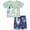 Green / blue, variant on Bluey Bingo Toddler Girls Peplum T-Shirt and Bike Shorts Outfit Set Pink 4T