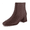 Chocolate, variant on Cushionaire Nexus Chunky Heel Boots for Women, Stylish Vegan Leather Dress Ankle Booties with Memory Foam and Side Zipper