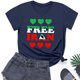 thumbnail image 5 of Tops de Cuello Alto para las Mujeres Amante Impreso Camiseta de Manga Corta, Uso Diario Casual, 95% Poliéster 5% Spandex, Tops de Cuello Redondo para las Mujeres, 5 of 5