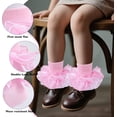 thumbnail image 6 of Ruffle Socks 4-Layer Big Fluffy Lace Frilly Dress Socks Turn Cuff Fancy Pageant Sock, 6 of 7