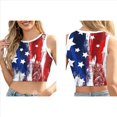 thumbnail image 2 of Camiseta Sin Mangas Corta con la Bandera Estadounidense de EE. UU. para Mujer, Ideal para Cosplay, con el 4 de Julio. B298-1004 L, 2 of 5
