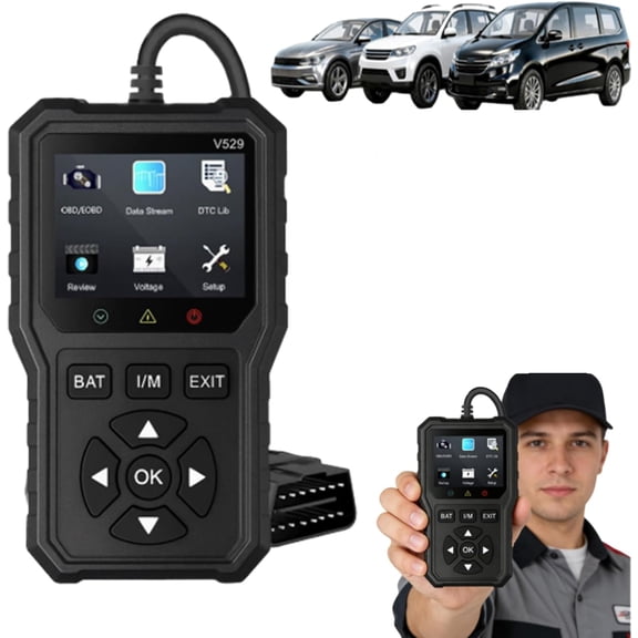 Advanced Diagnostic Tool Professional Engine Code Reader, Multi-Function Error Code Diagnostic Tool, Scanner Car Fault, Handheld Automotive Battery Tester with LCD Display